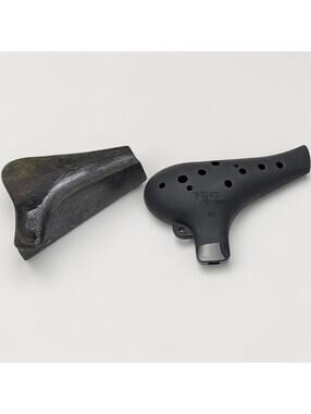 Night by Noble Ocarina Alto C Black w/ Custom River Rock Stand Zelda Instrument